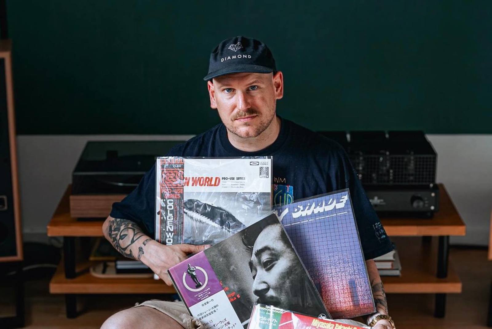 Dufsen with vinyl records for the Masabumi Kikuchi POO-SUN listening session