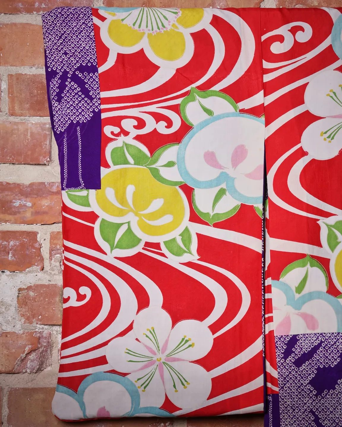 Reversible purple haori with pale trees — view 7