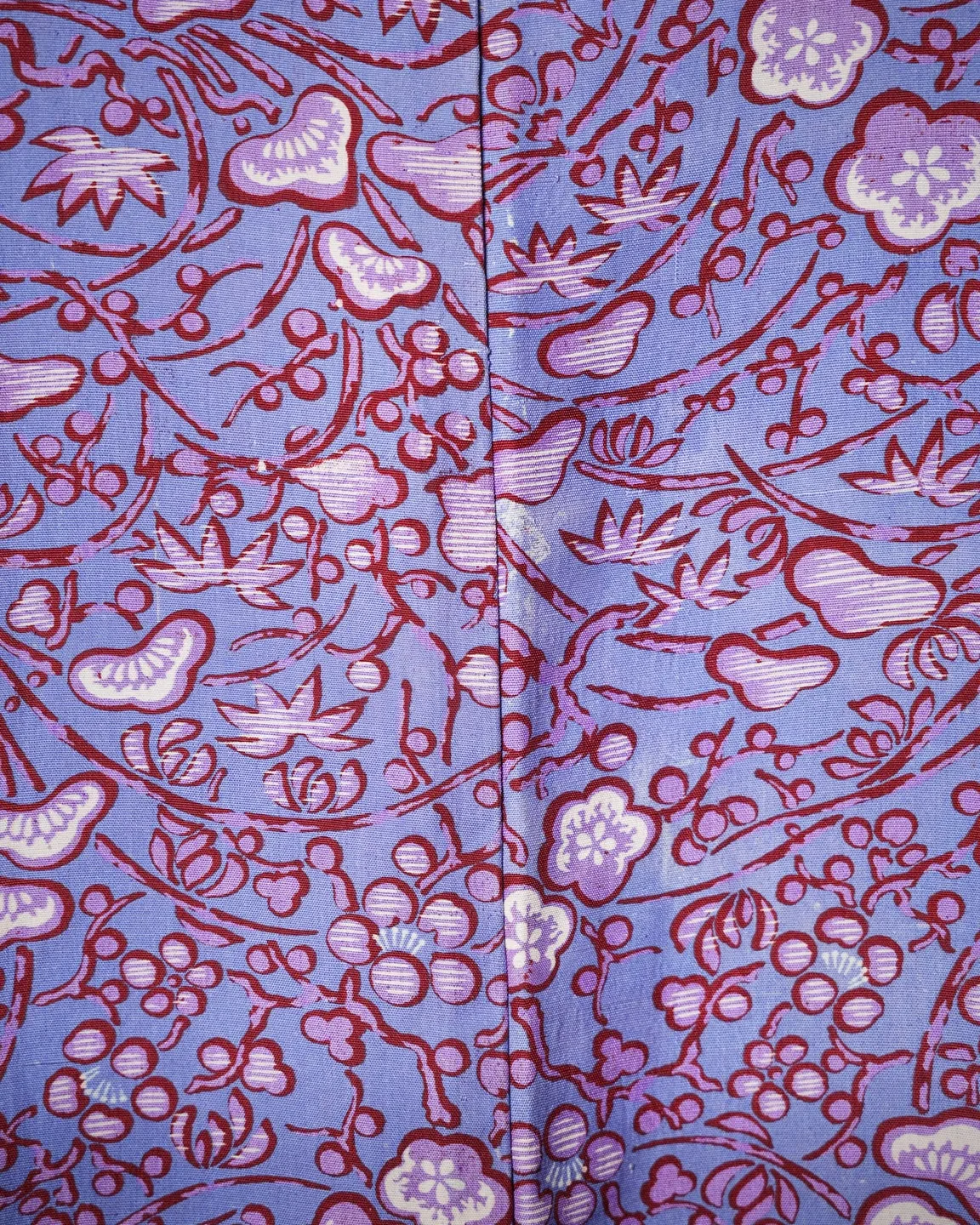 Lilac haori with a burgundy botanical pattern — view 4
