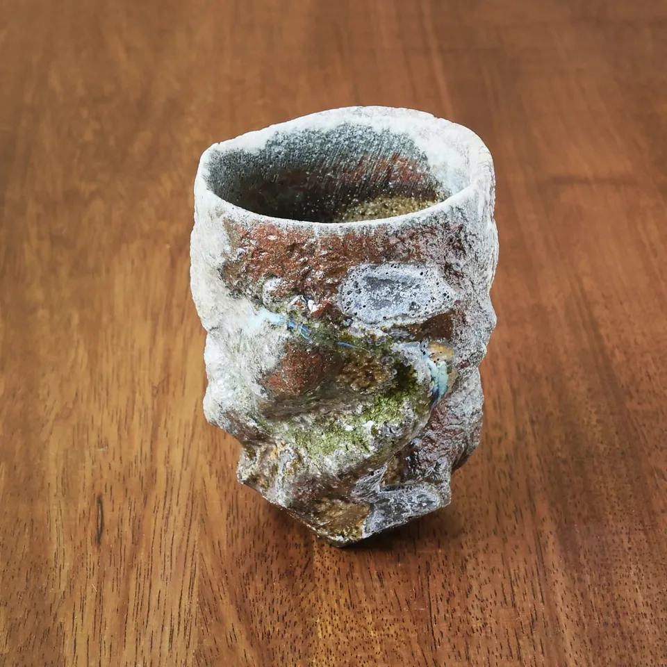 Natural Ash Glaze Kurinuki Guinomi