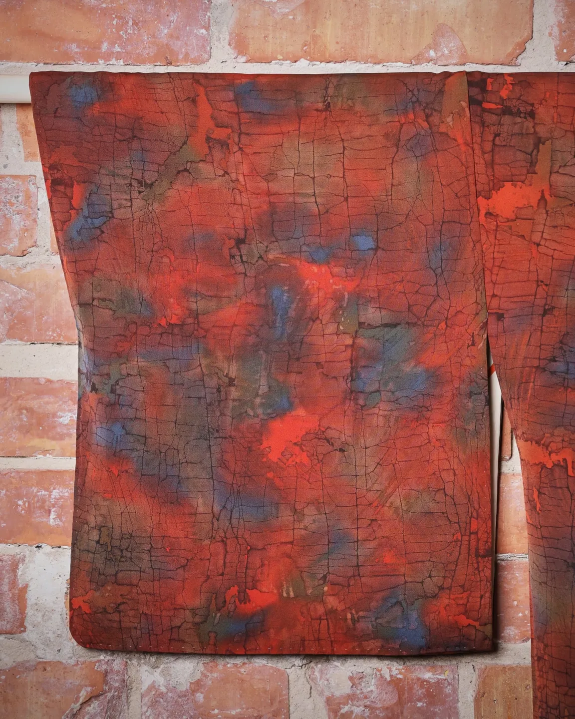 Red-brown haori with an abstract pattern — view 2