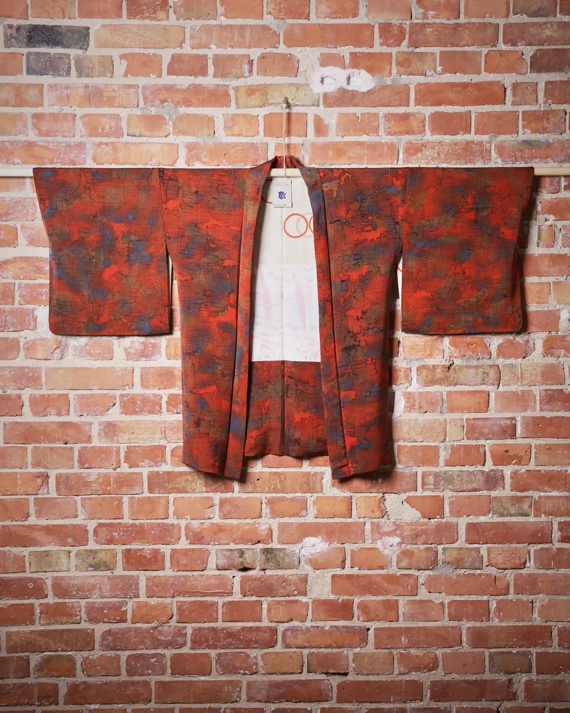 Red-brown haori with an abstract pattern — view 1