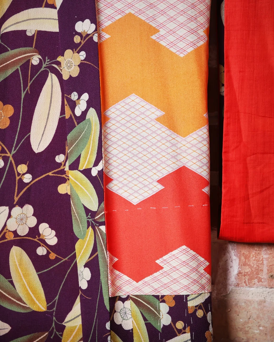 Plum haori with leaves and flowers — view 8
