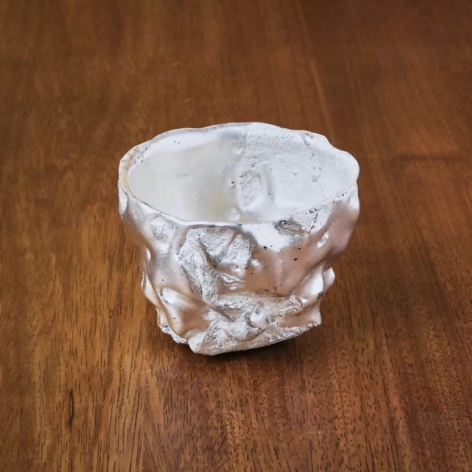 Silver Glaze Kurinuki Guinomi