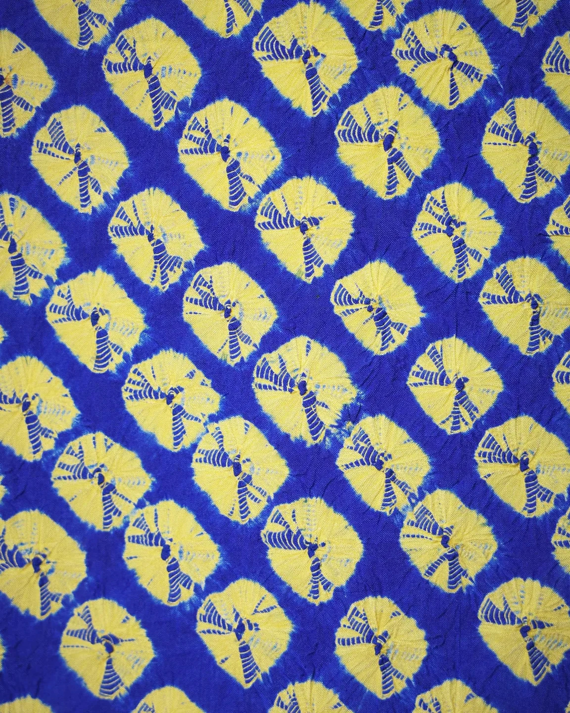 Blue and yellow haori with a small repeating motif — view 4