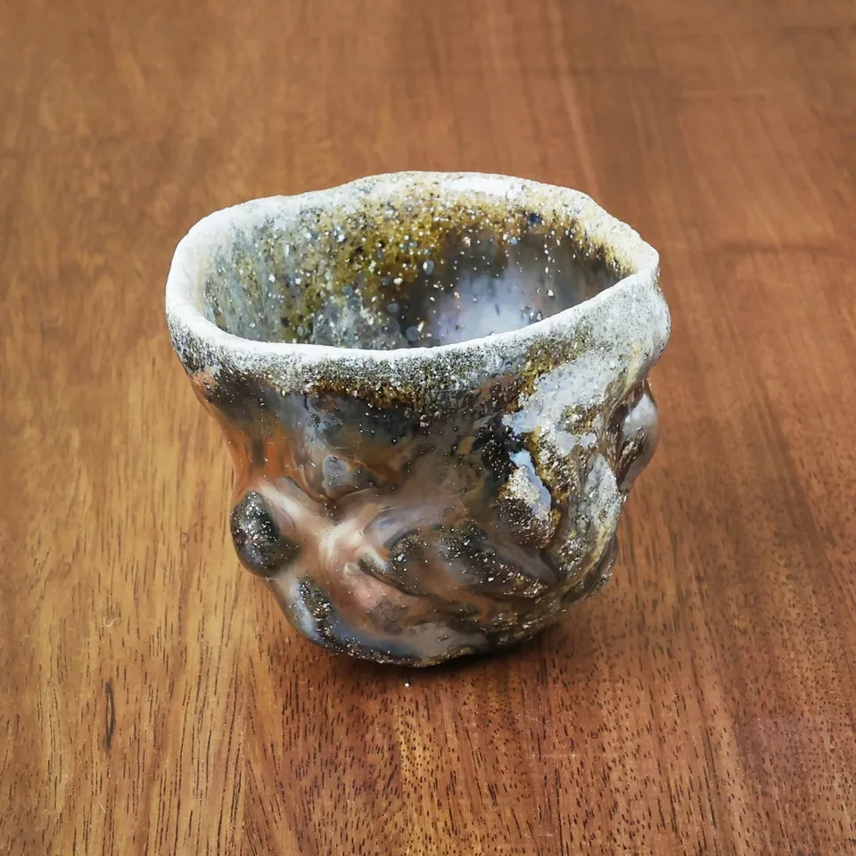 Natural Ash Glaze Kurinuki Guinomi