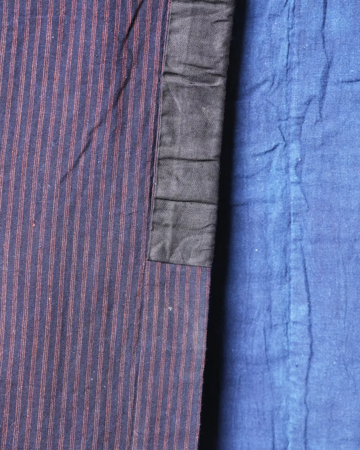 Indigo farmer’s vest with fine inner stripes — view 6