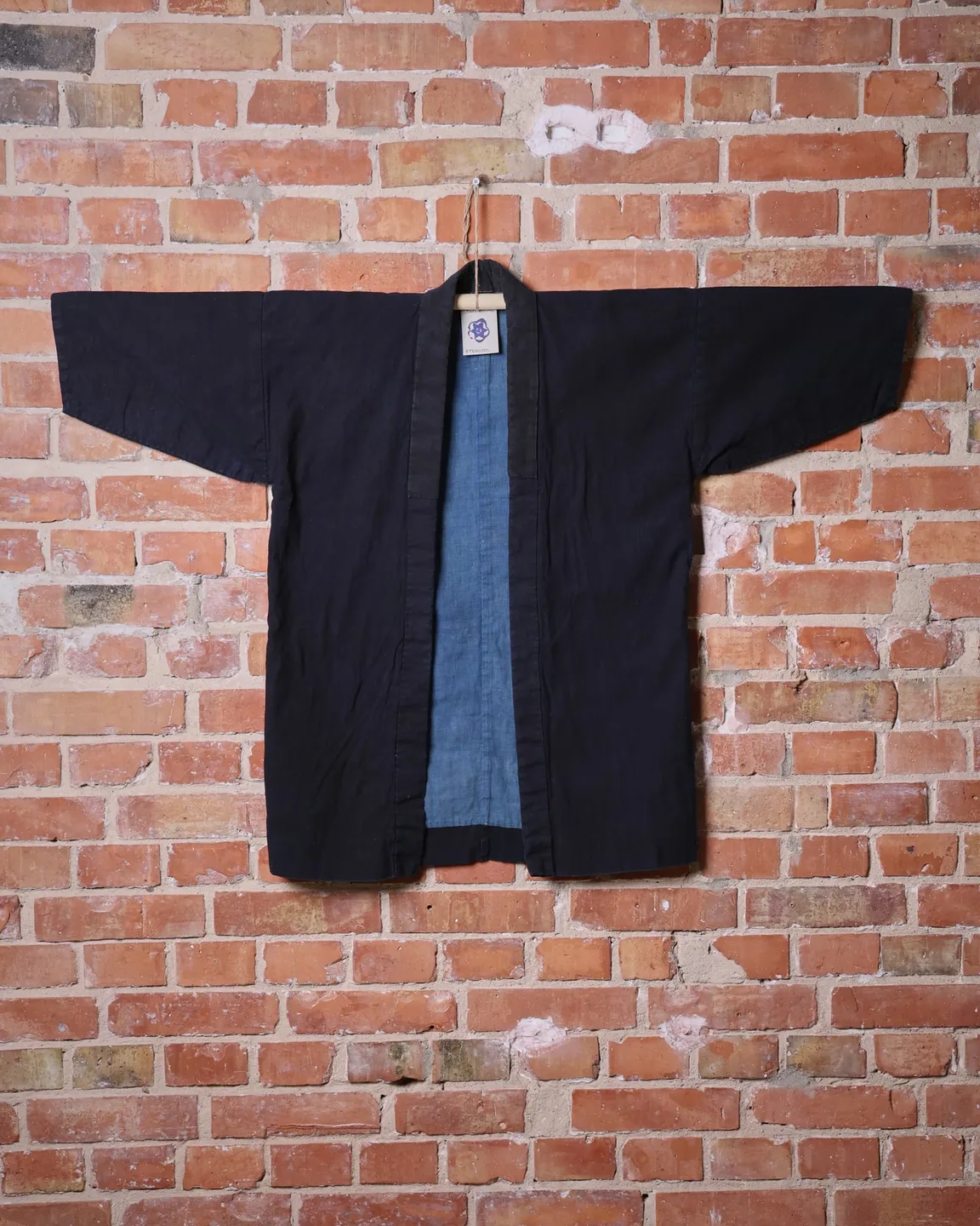 Indigo hanten with blue inner panels — view 1