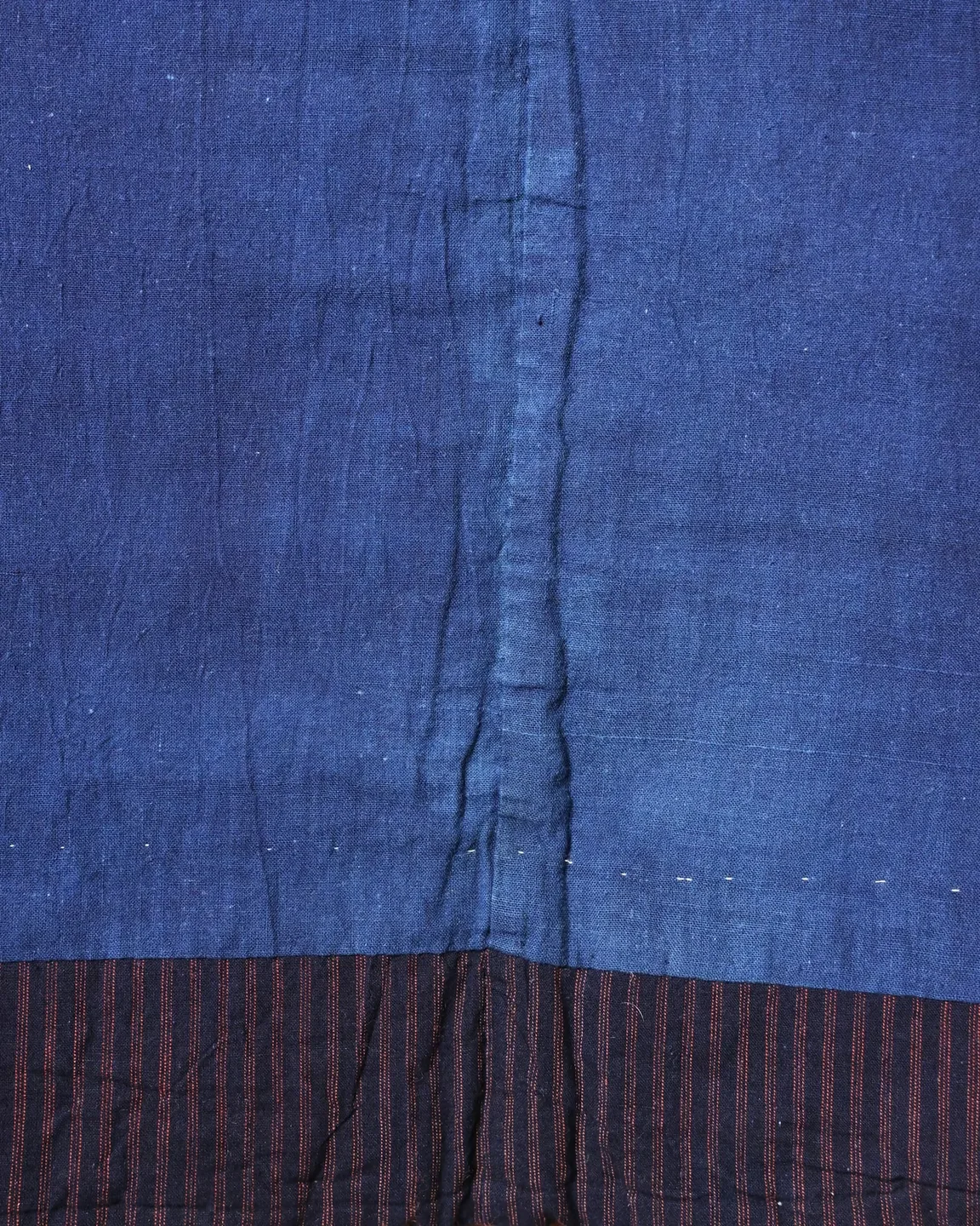 Indigo farmer’s vest with fine inner stripes — view 3