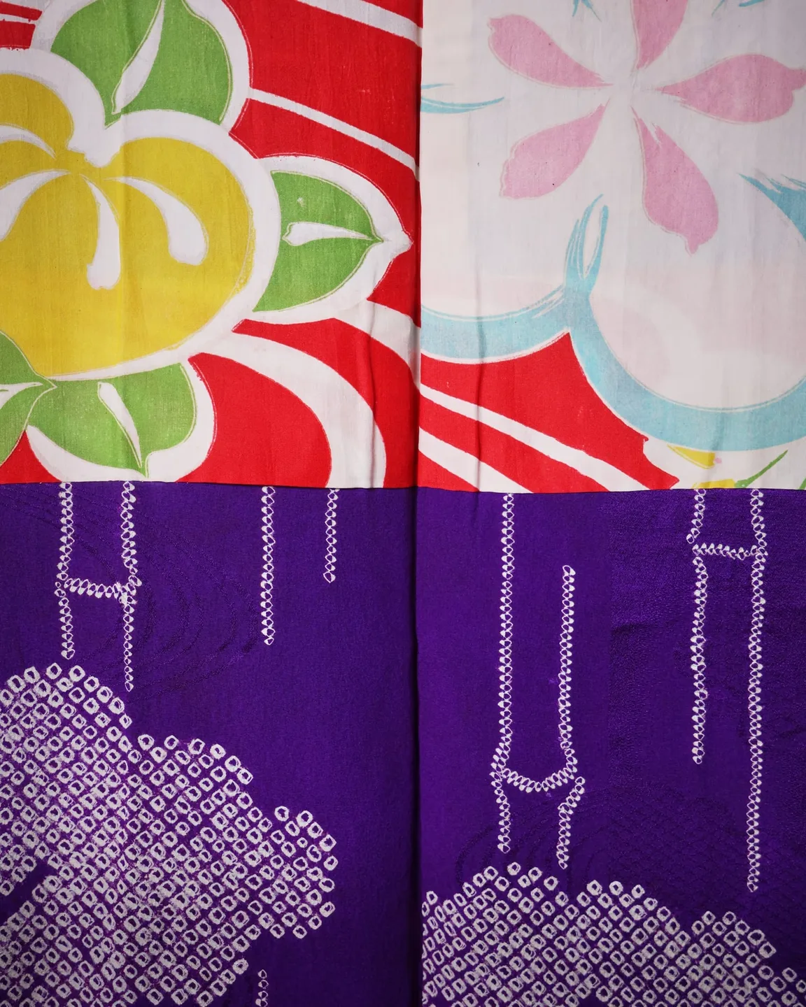 Reversible purple haori with pale trees — view 8