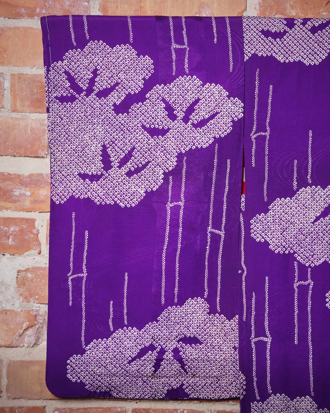 Reversible purple haori with pale trees — view 12