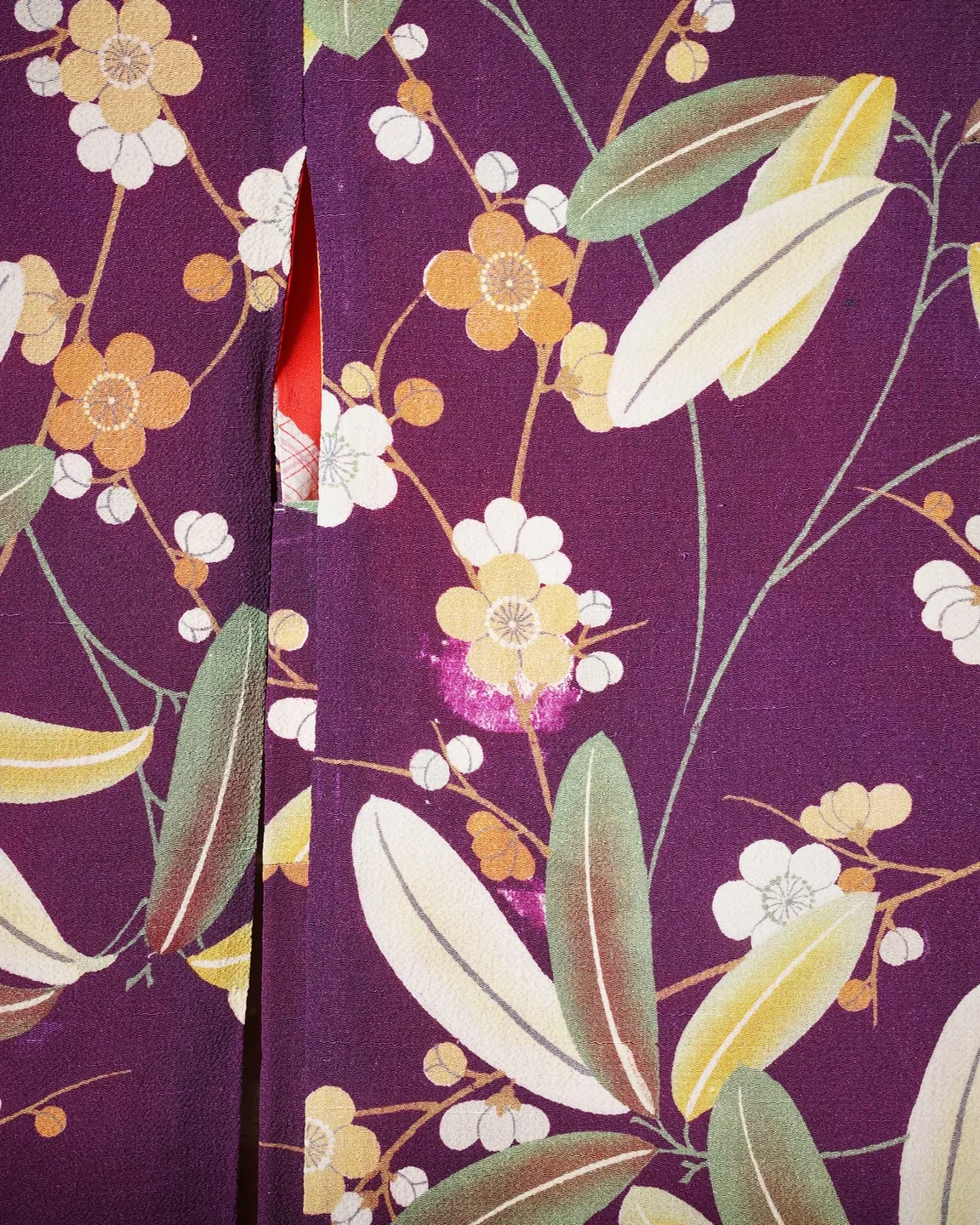 Plum haori with leaves and flowers — view 6