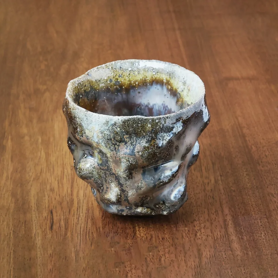 American Shino Glaze Kurinuki Guinomi