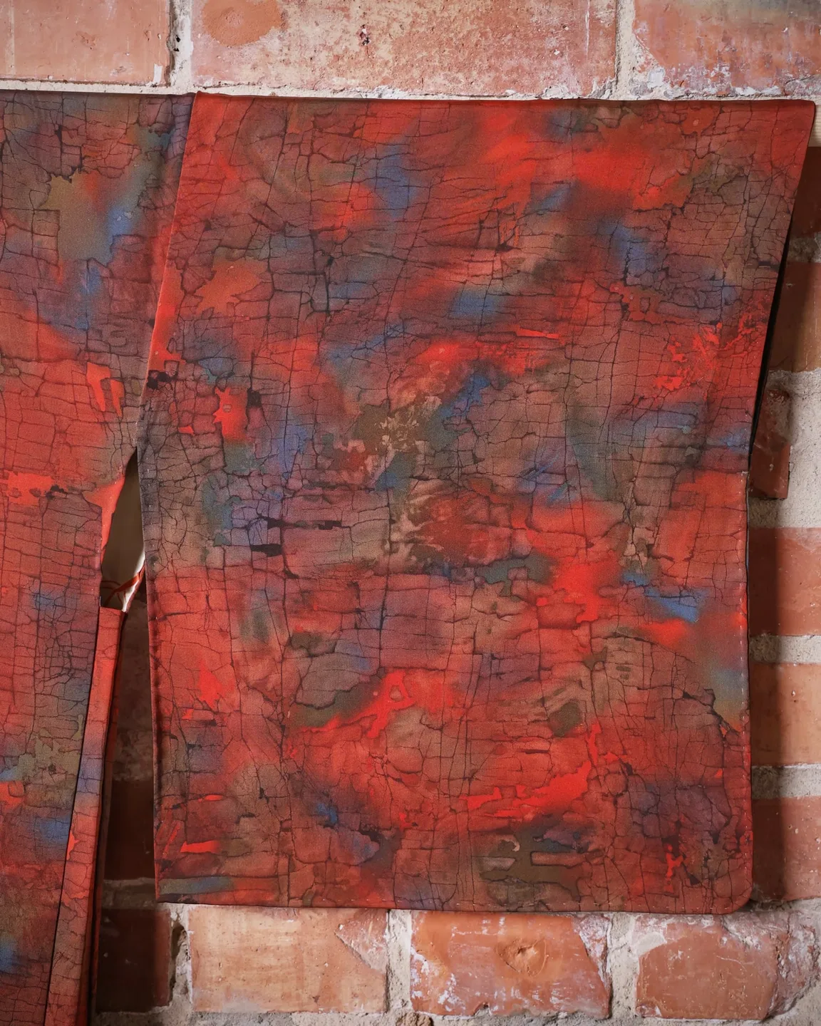 Red-brown haori with an abstract pattern — view 5